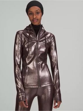 Lululemon Hooded Define Jacket In Finish French Press Shiny Foil Finish Size 8